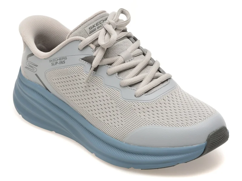 Pantofi sport SKECHERS gri, BOBS SKILLZ, din material textil