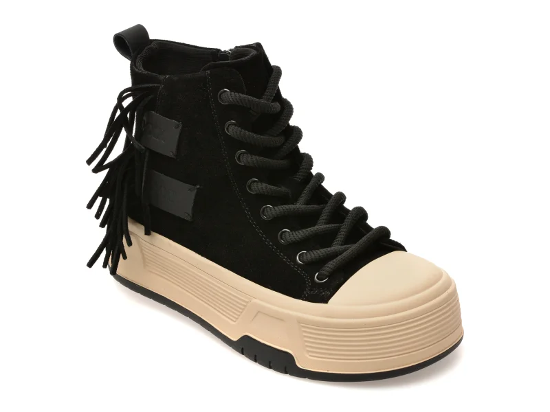 Ghete GRYXX negre, 1R3, din piele intoarsa