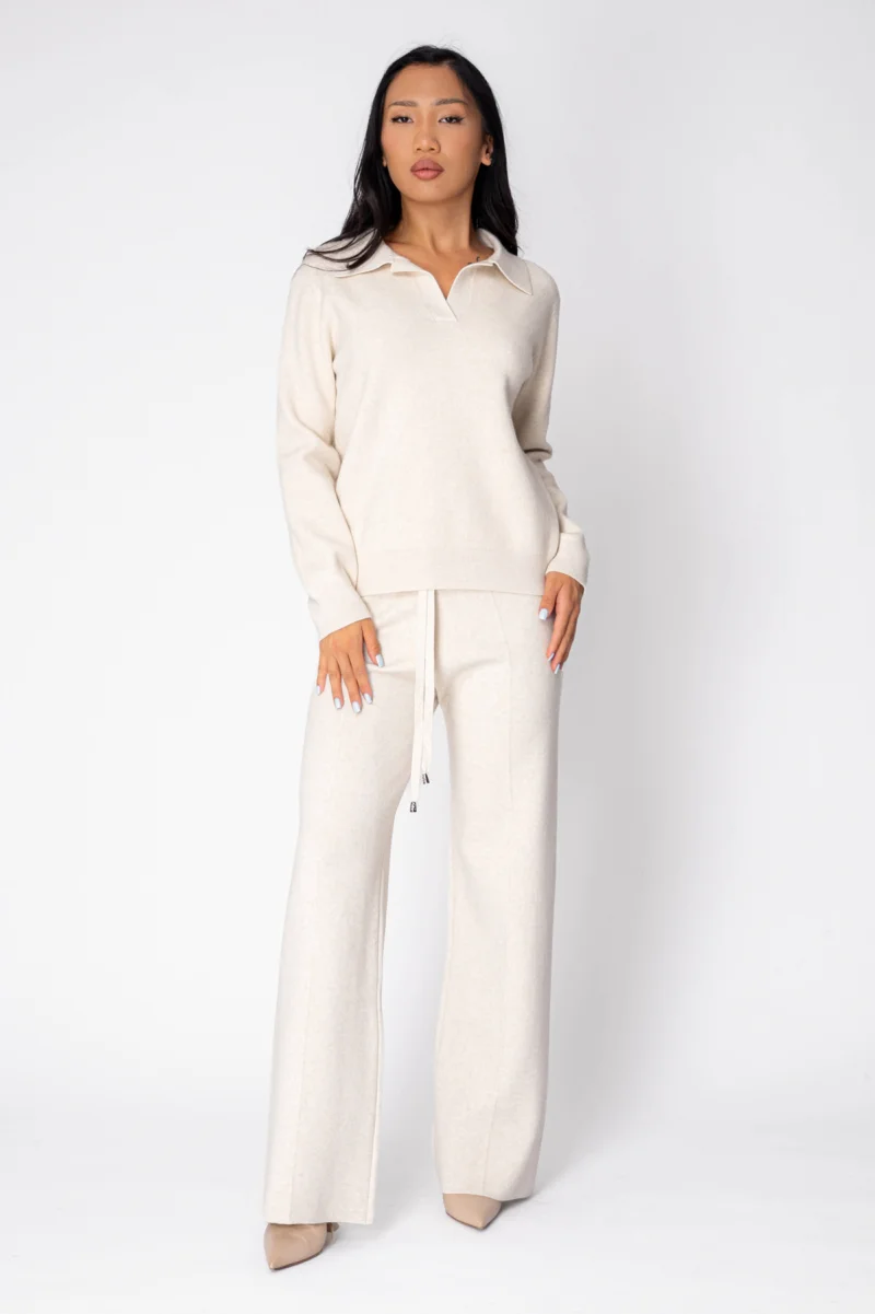 Set Pulover si pantalon lung Cream