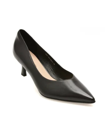 Pantofi eleganti EPICA PREMIUM negri, E36773A, din piele naturala