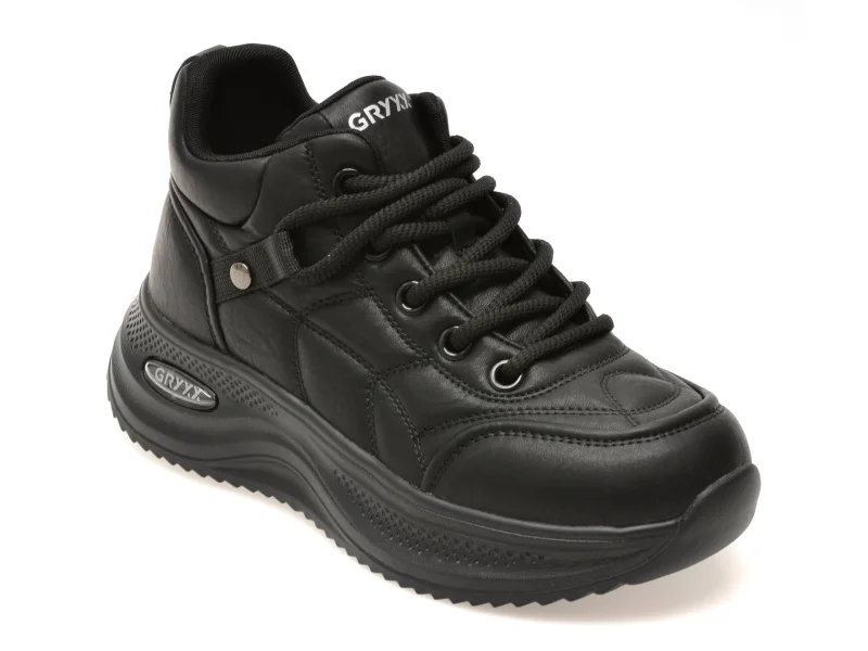Ghete GRYXX negre, 5K718, din piele ecologica