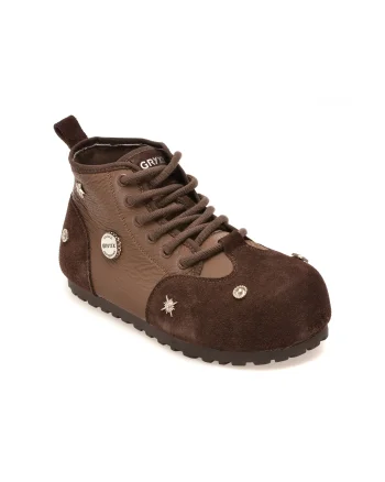 Ghete GRYXX maro, 5K688, din material textil si piele naturala