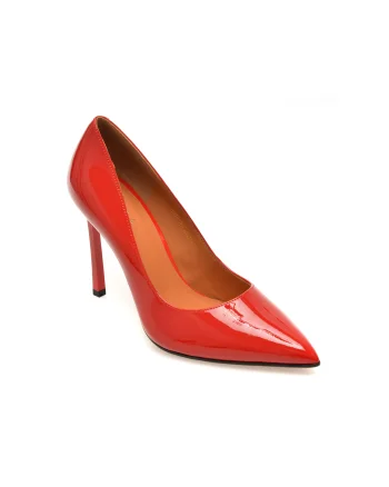 Pantofi eleganti EPICA rosii, E19070, din piele naturala lacuita
