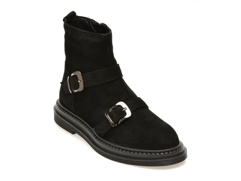 Ghete EPICA negre, 816706, din piele intoarsa
