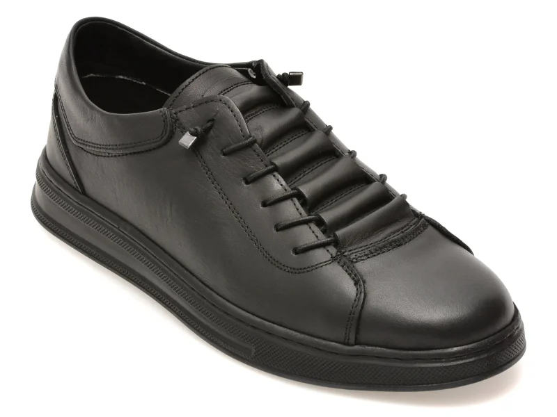 Pantofi BITE THE BULLET negri, RZ609, din piele naturala