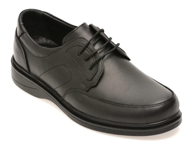Pantofi BITE THE BULLET negri, RZ615, din piele naturala