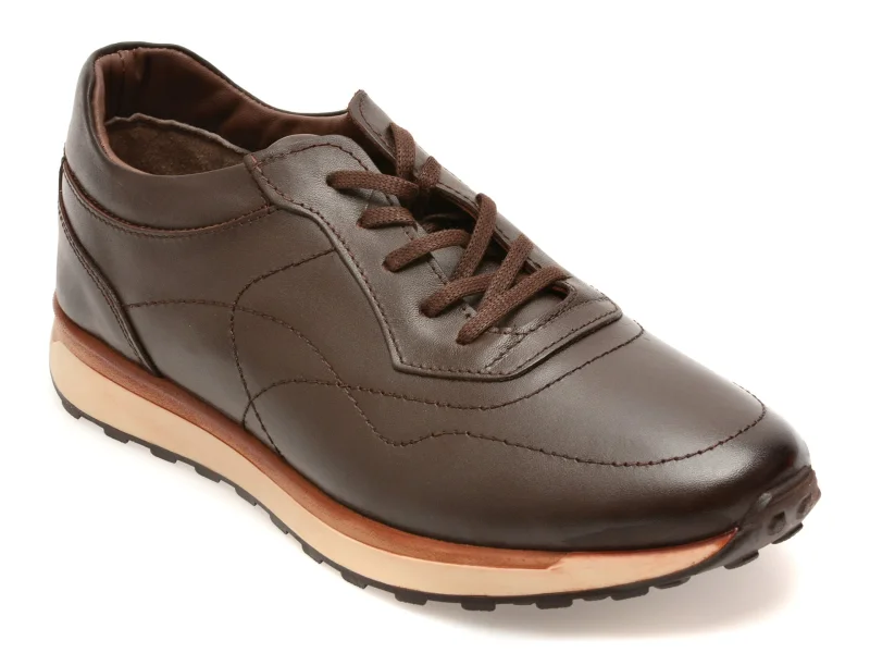 Pantofi sport BITE THE BULLET maro, RZ2025, din piele naturala