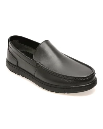 Mocasini OTTER negri, FL565F, din piele naturala