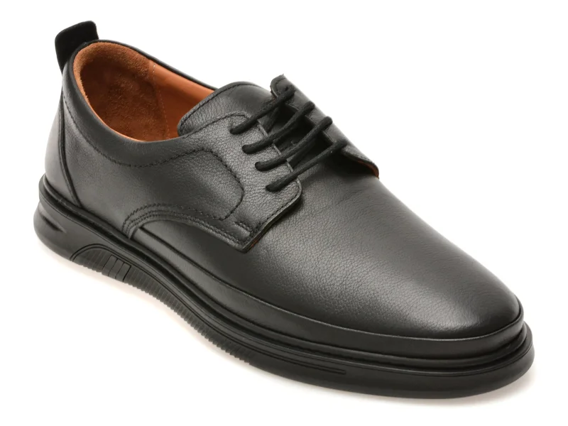 Pantofi OTTER negri, KC70998, din piele naturala