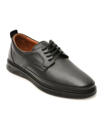 Pantofi OTTER negri, KC70998, din piele naturala