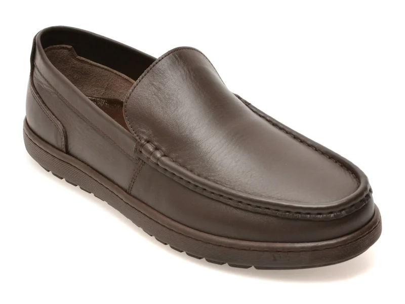 Mocasini OTTER maro, FL565F, din piele naturala