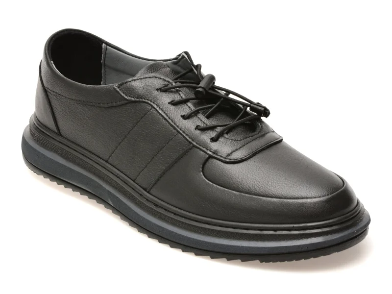 Pantofi BITE THE BULLET negri, OY5160, din piele naturala