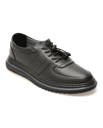 Pantofi BITE THE BULLET negri, OY5160, din piele naturala