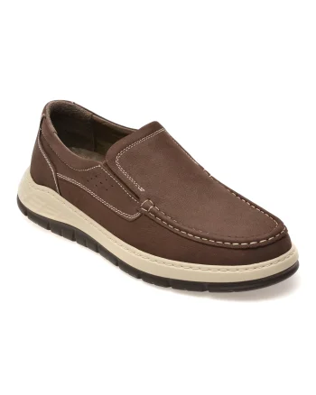 Mocasini OTTER maro, UZ507, din nabuc