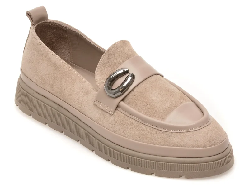 Mocasini IMAGE gri, 1467018, din piele intoarsa