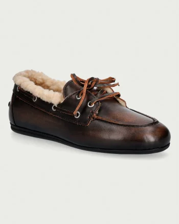 Posa  loafers slip-on pentru femei din piele Boat Loafer