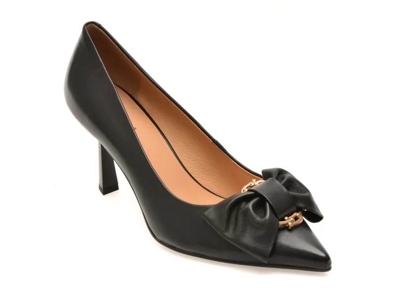 Pantofi eleganti EPICA negri, 5137, din piele naturala