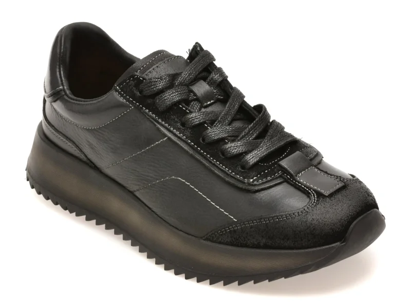 Pantofi sport EPICA negri, 261703, din piele naturala
