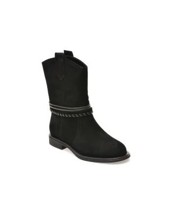 Ghete EPICA negre, E461365, din piele intoarsa