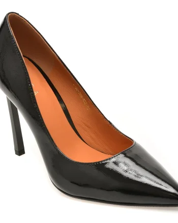 Pantofi eleganti EPICA negri, E19070, din piele naturala lacuita