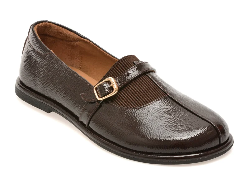 Pantofi EPICA maro, 2184105, din piele naturala lacuita