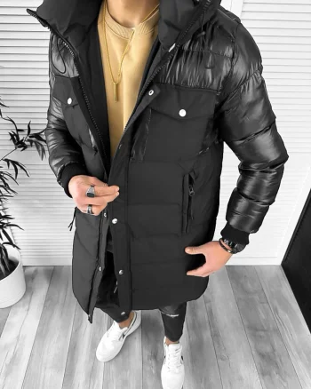 Geaca barbati groasa neagra de iarna 1600  D1-2