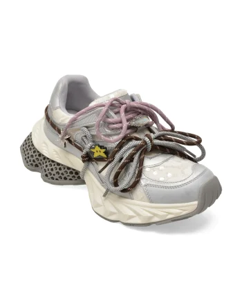Pantofi sport GRYXX argintii, 22691, din material textil si piele naturala