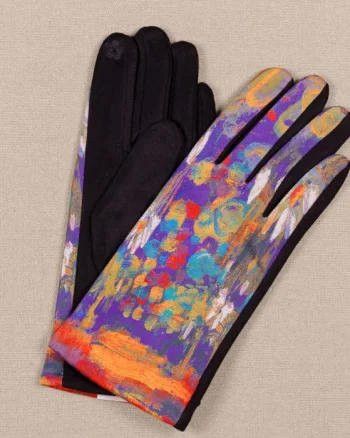 Manusi dama, textil cu imprimeu inspirat din pictura moderna