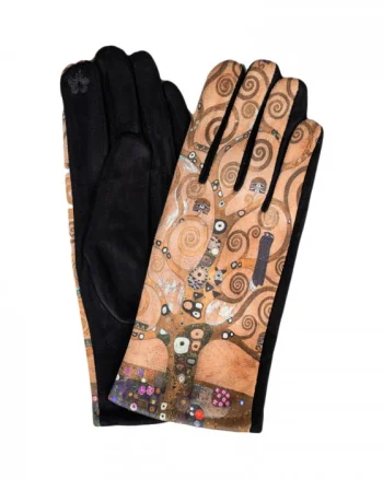 Manusi dama, textil cu imprimeu inspirat dupa    Pomul Vietii    - Gustav Klimt