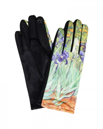 Manusi dama, textil cu imprimeu inspirat dupa     Irisi   - de Van Gogh