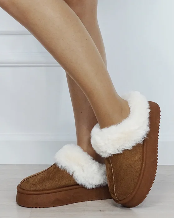 Papuci imblaniti camel UA-2051. M2