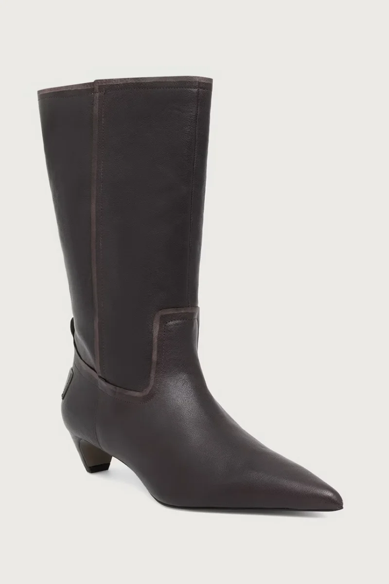 AllSaints  cizme cu toc jos pentru femei din piele Veda Boot