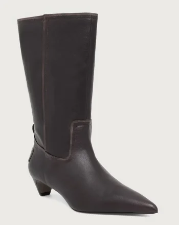 AllSaints  cizme cu toc jos pentru femei din piele Veda Boot