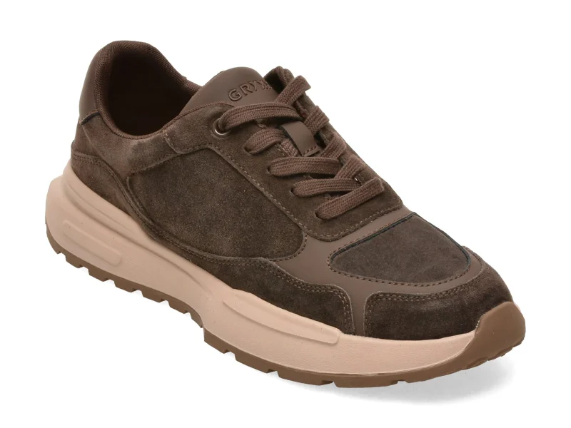 Pantofi sport GRYXX maro, QS912, din nabuc