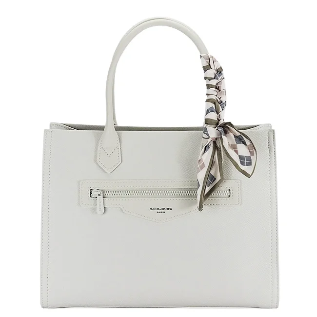 Geanta crem David Jones Paris cu esarfa  CM7642-1 11
