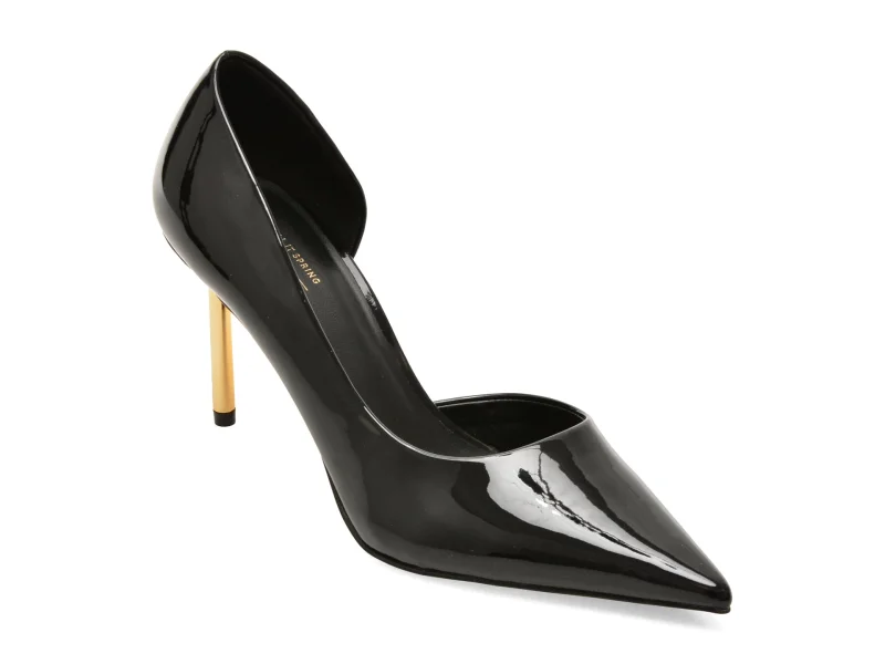 Pantofi eleganti CALL IT SPRING negri, VIONNA 001, din piele ecologica lacuita