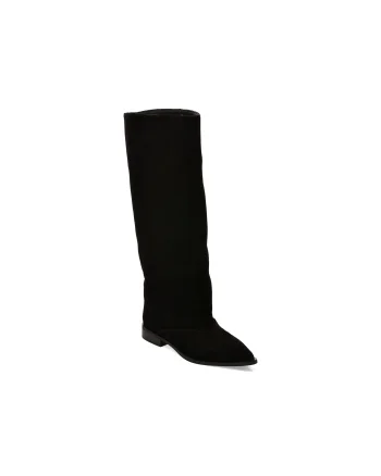 Cizme EPICA negre, 57540, din piele intoarsa