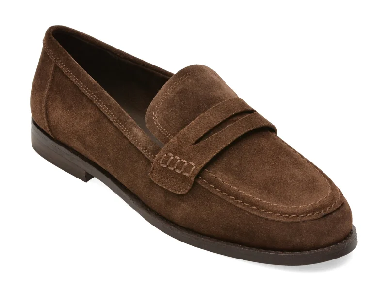 Mocasini ALDO maro, GENOA 201, din piele intoarsa