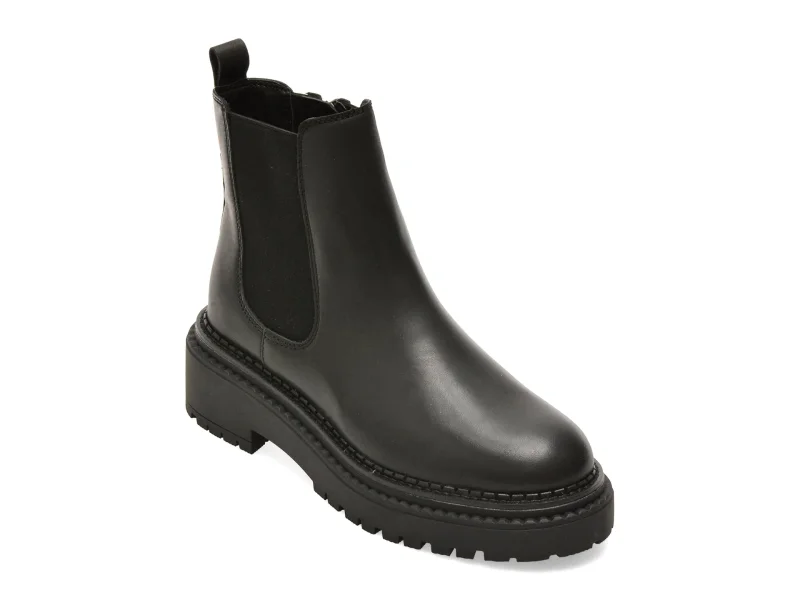 Ghete ALDO negre, BESTINA 001, din piele naturala