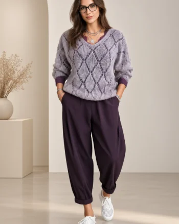 Pulover dantelat cu mohair, cu model foarte fin  ,   pulover casual chic bej