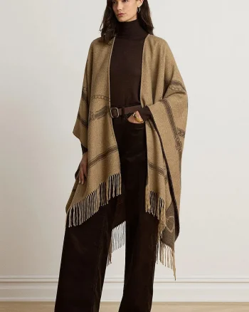 Lauren Ralph Lauren  poncho pentru femei cu lână
