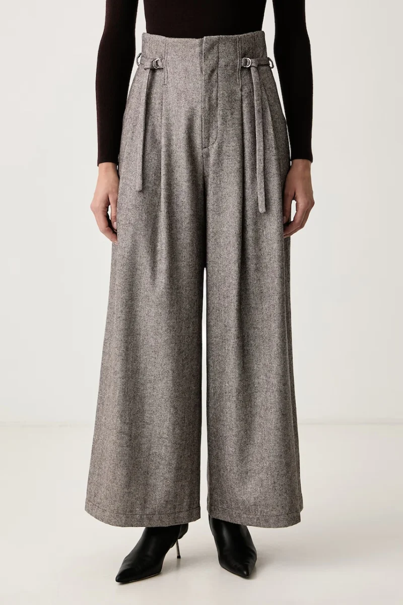 Isabelle Blanche  pantaloni wide leg pentru femei cu lână