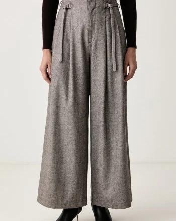 Isabelle Blanche  pantaloni wide leg pentru femei cu lână