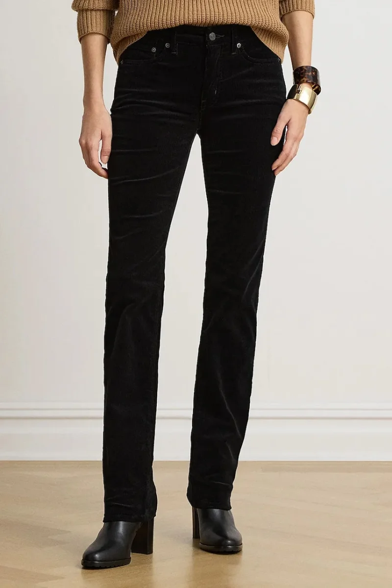 Lauren Ralph Lauren  pantaloni pentru femei din catifea reiată