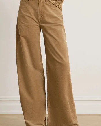 Lauren Ralph Lauren  pantaloni wide leg pentru femei cu cașmir