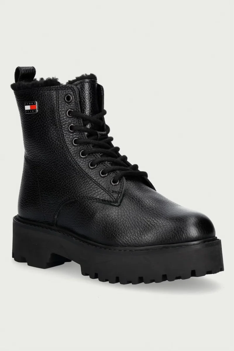 Tommy Jeans  ghete de drumeție pentru femei din piele TJW PLATFORM BOOTS WL