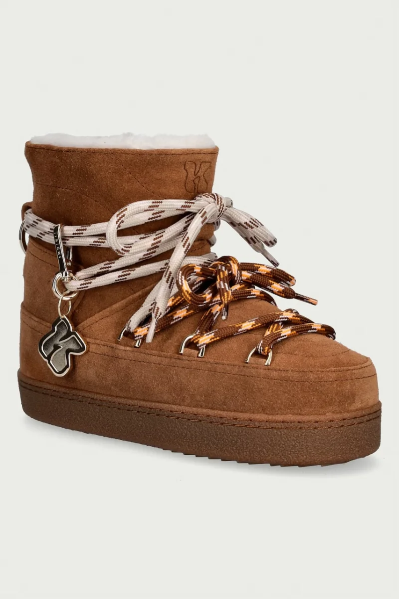 Inuikii  Quilted Suede cizme de zăpadă pentru femei din piele întoarsă