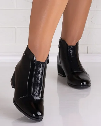 Botine Dama Negre2 din Piele Ecologica Elia