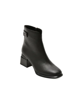 Ghete EPICA negre, RA2863, din piele naturala