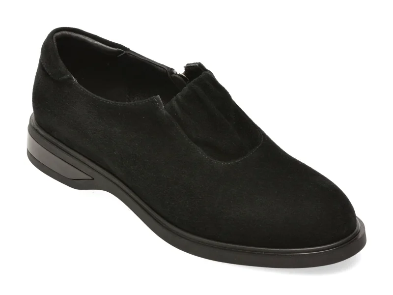 Pantofi EPICA negri, DA7048, din piele intoarsa
